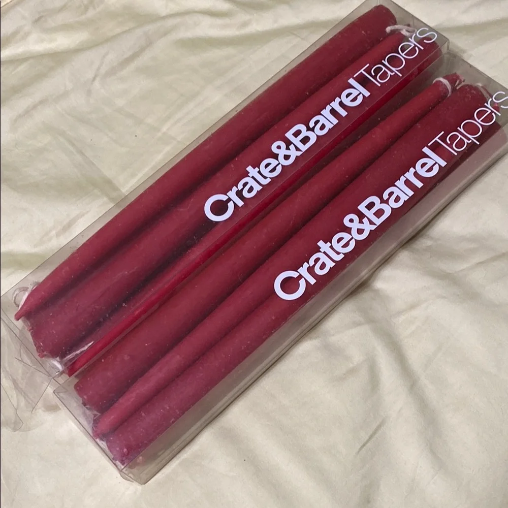 Crate&Barrel Red Party Taper Candles